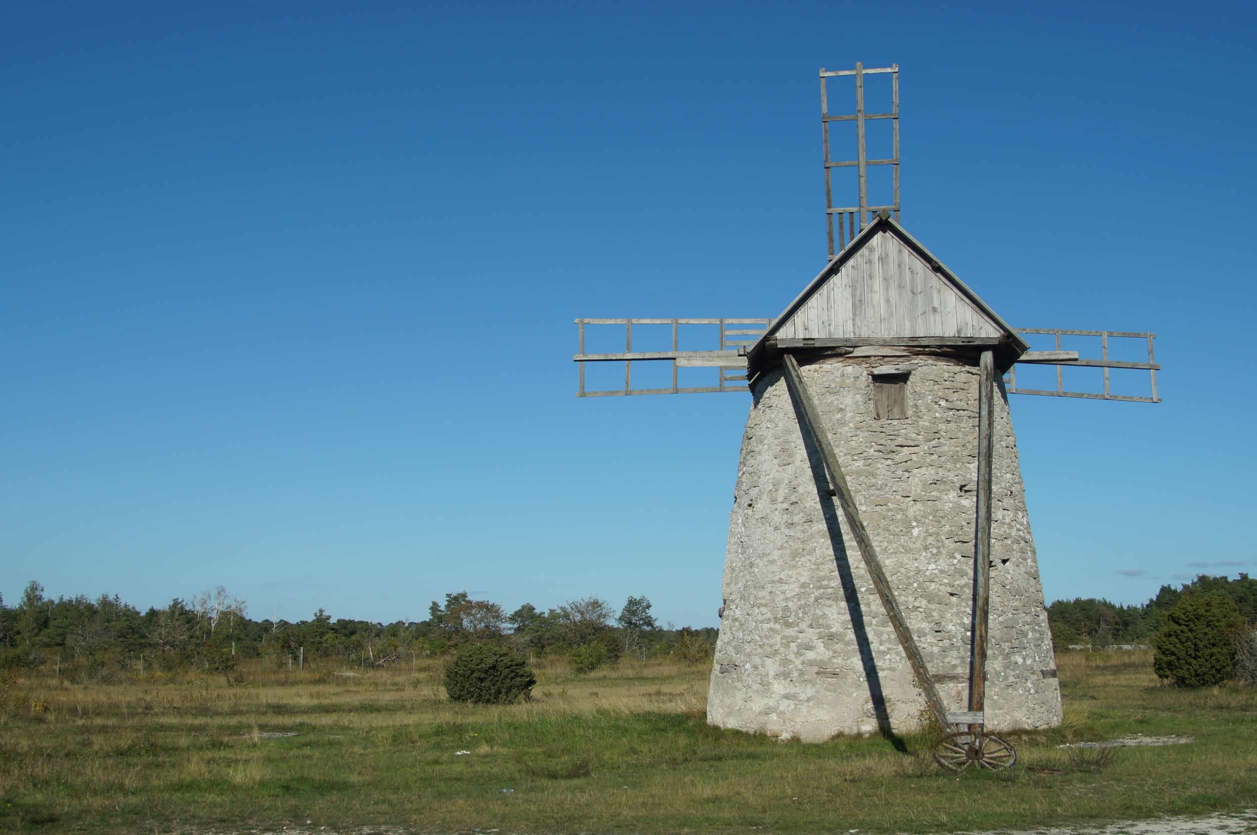 Image of a windmill on a field